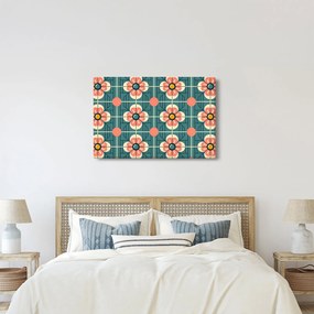 Kép - Retro virágminta (90x60 cm)