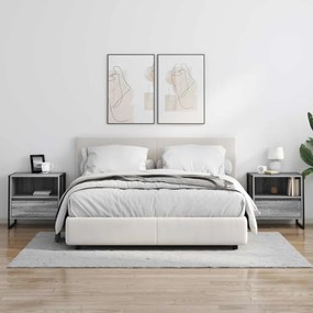 vidaXL Éjjeli asztal 2 pcs Szürke Sonoma 50 x 39,5 x 50 cm Faanyag
