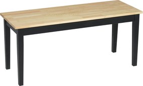 HOMCOM 2-személyes Fa Pad, Konyhai Pad Nappali Pad Konyhához, Bejárathoz, 220 kg Teherbírás, Fenyőfa, Természetes+Fekete, 102 x 36 x 45 cm | Aosom