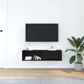 fekete tölgy színű szerelt fa TV-szekrény 100x31x25,5cm