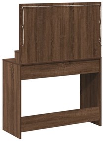 LED-es Sminktükör Barna Tölgy 100x41x135 cm