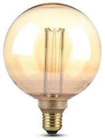 LED lámpa , égő , izzószálas hatás , filament , gömb , E27 foglalat , G125 , 4 Watt , meleg fehér , borostyán sárga