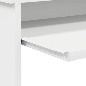 Fehér Számítógépasztal Fehér Forgácslap Standard Tárolás