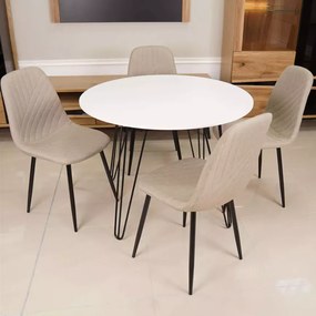 Kerek étkezőasztal HARRY 90x90, fehér