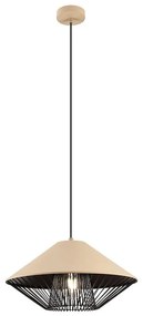 Redo 01-3007 - Kábelre függesztett GRILL függeszték 1xE27/42W/230V átm. 39,6 cm fekete/bézs
