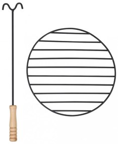 rozsdamentes acél kültéri tűztál grillráccsal 76 cm