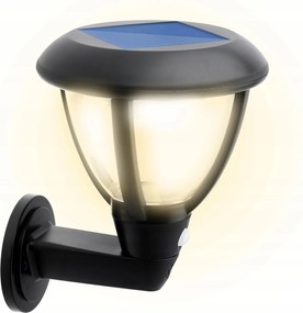 Napelemes LED-es kerti fali lámpa Homlokzati Kültéri 4000K IP44 érzékelő