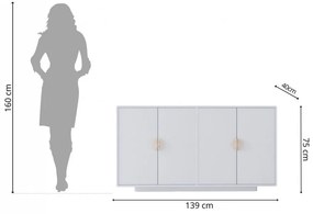 Lotta 4 ajtós komód 139cm