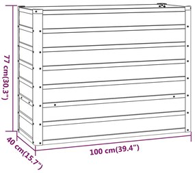 rozsda színű corten acél kerti magaságyás 100 x 40 x 77 cm