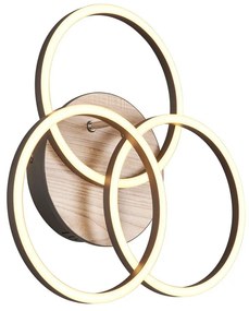 Fekete-barna LED mennyezeti lámpa 43x43 cm Circle – Trio