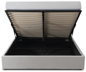 Krém Bársony Franciaágy Ágyneműtartóval. 160×200 MARSYLIA