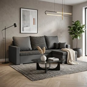 MADRIT ággyá alakítható sarokkanapé Szürke/sötétszürke