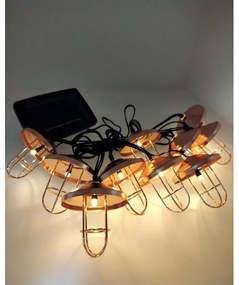 Napelemes LED fényfüzér 10xLED/1,2V 300 mAh 3,8 m IP44 rézszínű