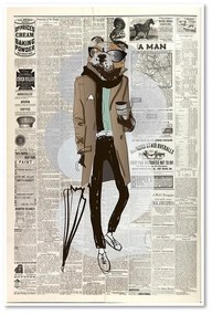 Gario Vászonkép Elegáns kutya - újságcikk Méret: 80 x 120 cm