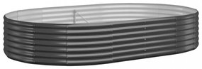 vidaXL antracitszürke porszórt acél kerti magaságyás 214x140x36 cm
