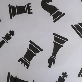 Fekete-fehér egyszemélyes pamut gyerek ágyneműhuzat 140x200 cm Chess – Jerry Fabrics