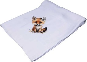 Textil tetra kifogó-törölköző kisróka mintával 140x140cm