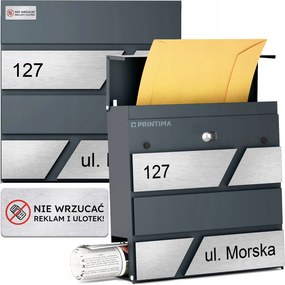 Nagy Levéltartó Doboz Házszámmal Antracit Levéltartó Doboz Házszám