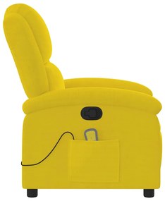 vidaXL sárga bársony dönthető masszázsfotel
