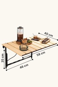 Duvar fém faliasztal, bézs-fekete, 58 cm