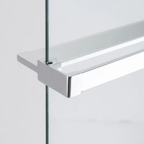 Stuxi Milano Gate Plus 2 falsíkra szerelhető, két oldalfalas walk-in zuhanyfal, 80x90 cm, 8 mm vastag vízlepergető biztonsági üveggel, helytakarékos sarokmerevítőkkel