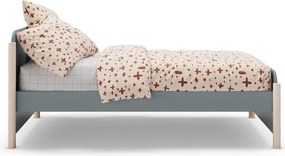 Szürkészöld borovi fenyő gyerekágy ágyráccsal 90x190 cm Enola – Marckeric