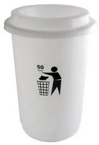 Plafor ECO kerek, henger szemetes 50L fehér