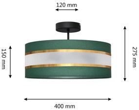 Csillár HELEN 3xE27/15W/230V zöld/arany