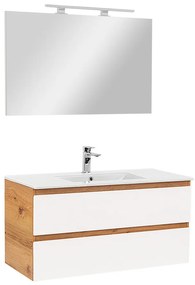 Vario Forte 100 komplett fürdőszoba bútor tölgy-fehér