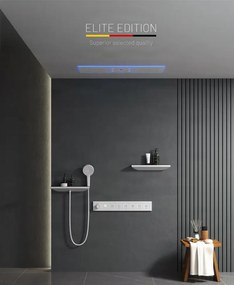 Falba süllyesztett zuhanyrendszer ELITE EDITION BCS1045, 6 funkcióval, LED-világítással, termosztáttal és többféle felülettel — Fehér — Három…