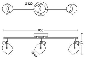 Philips 50613/30/P0 - LED Spotlámpa RIVANO 3xLED/4,5W/230V