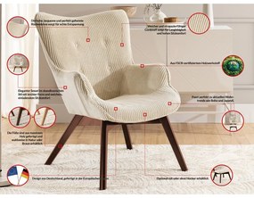 Bézs kordbársony fotel Niko – Ropez