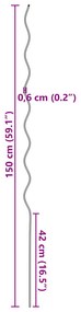 Spirál Növénytámogatók 50 db 150 cm Horganyzott Acél