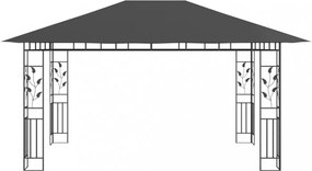 antracitszürke pavilon szúnyoghálóval 4 x 3 x 2,73 m 180 g/m²