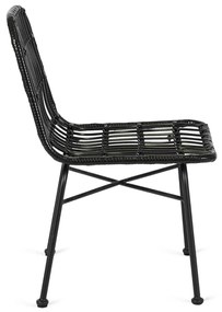 Fekete Rattan Étkezőszék. WALDI