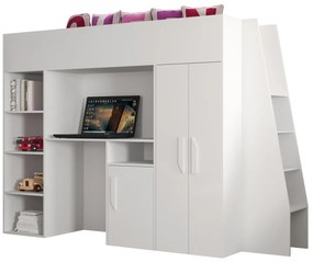 Kombinált gyerekágy 90 cm Puro 15 (matt fehér + fényes fehér + fényes fogantyúk). 1087098
