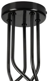 Csillár rúdon PRIYA 5xE27/15W/230V fekete