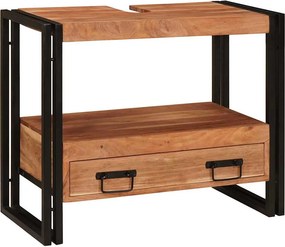 vidaXL Mosdó szekrény fiókkal Barna 71 x 33 x 58 cm Tömör Akácfa