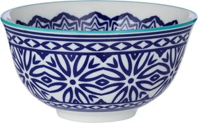ORNAMENTS tálka 240 ml, kék-fehér