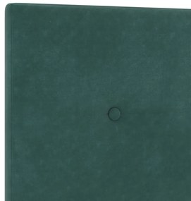 LED Fejtámla Gombos Kárpitozott Sötétzöld 80 cm Bársony