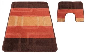 Barna fürdőszobai szőnyegek mintával 50 cm x 80 cm + 40 cm x 50 cm