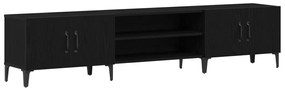 TV Szekrény Fekete Tölgy 180x31,5x40 cm Műanyag Fa
