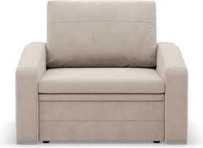 Vertico fekvőfotel, 80 cm széles, bársony, bézs