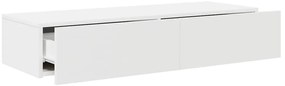 Falipolc fiókokkal fehér 100x36x19 cm műszaki fa