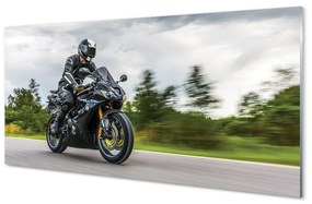 Üvegképek Motorkerékpár út felhők ég 100x50 cm