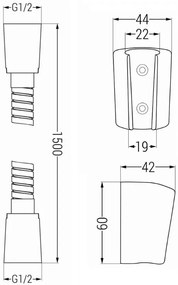 Mexen tartozékok - 1 pontos kézizuhany készlet R-62, arany, 785626052-50