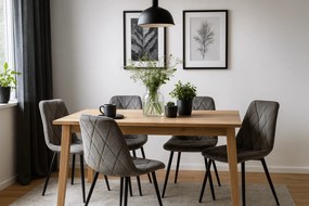 AKCIÓ sötétszürke bársonyos étkezőszék LIBRA fekete lábakkal II. minőség