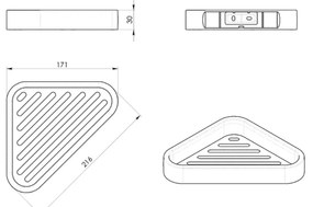 GEDY 3283 Smart sarokpolc zuhanyzóhoz, 17 x 3 x 17cm, ezüst színű