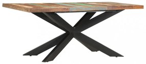 tömör újrahasznosított fa étkezőasztal 180 x 90 x 76 cm
