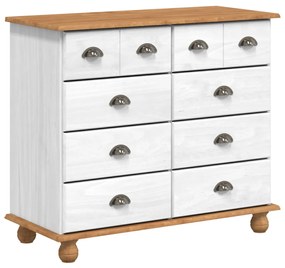 Hutch ASKIM&quot; Fehér 91x40x183 cm Masszív Fa Fenyő&quot;